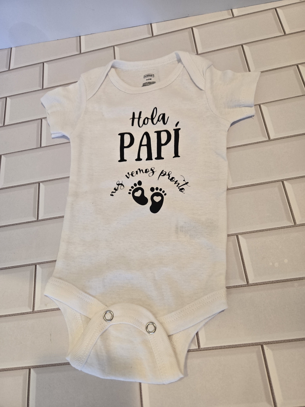 Hola Papí White Baby One-Piece Bodysuit